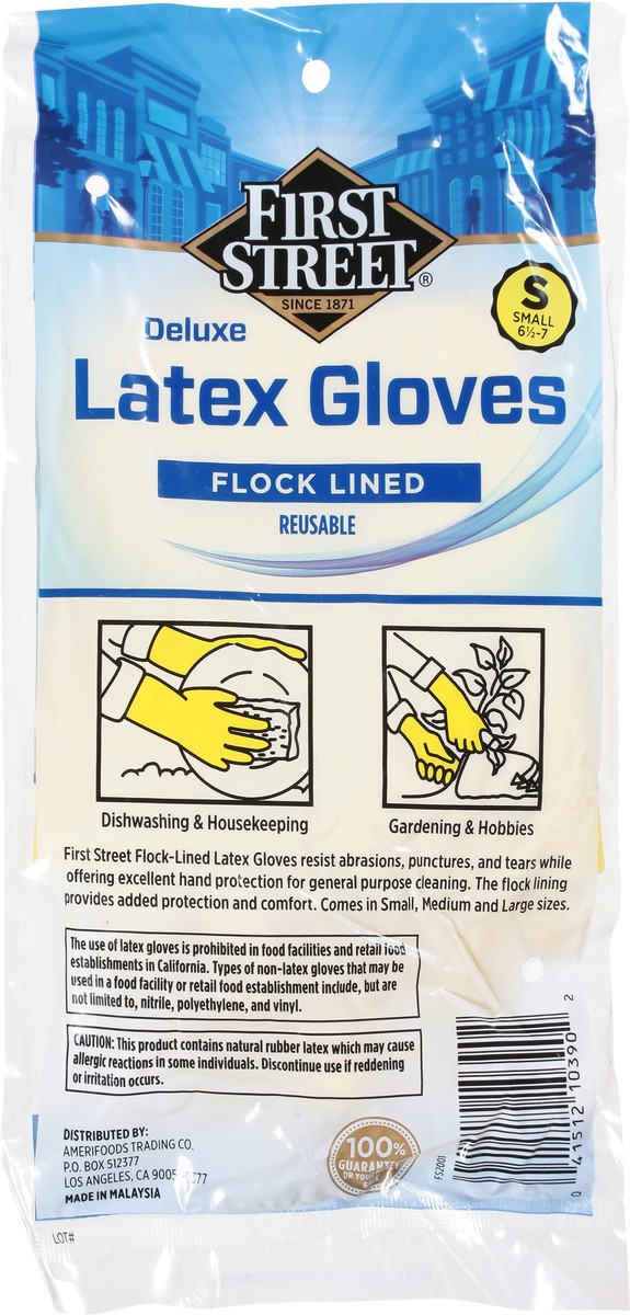 slide 9 of 11, First Street Latex Gloves Small, 1 ct