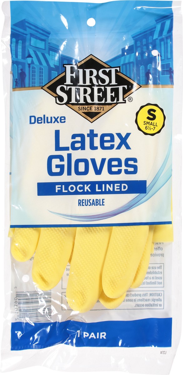 slide 6 of 11, First Street Latex Gloves Small, 1 ct