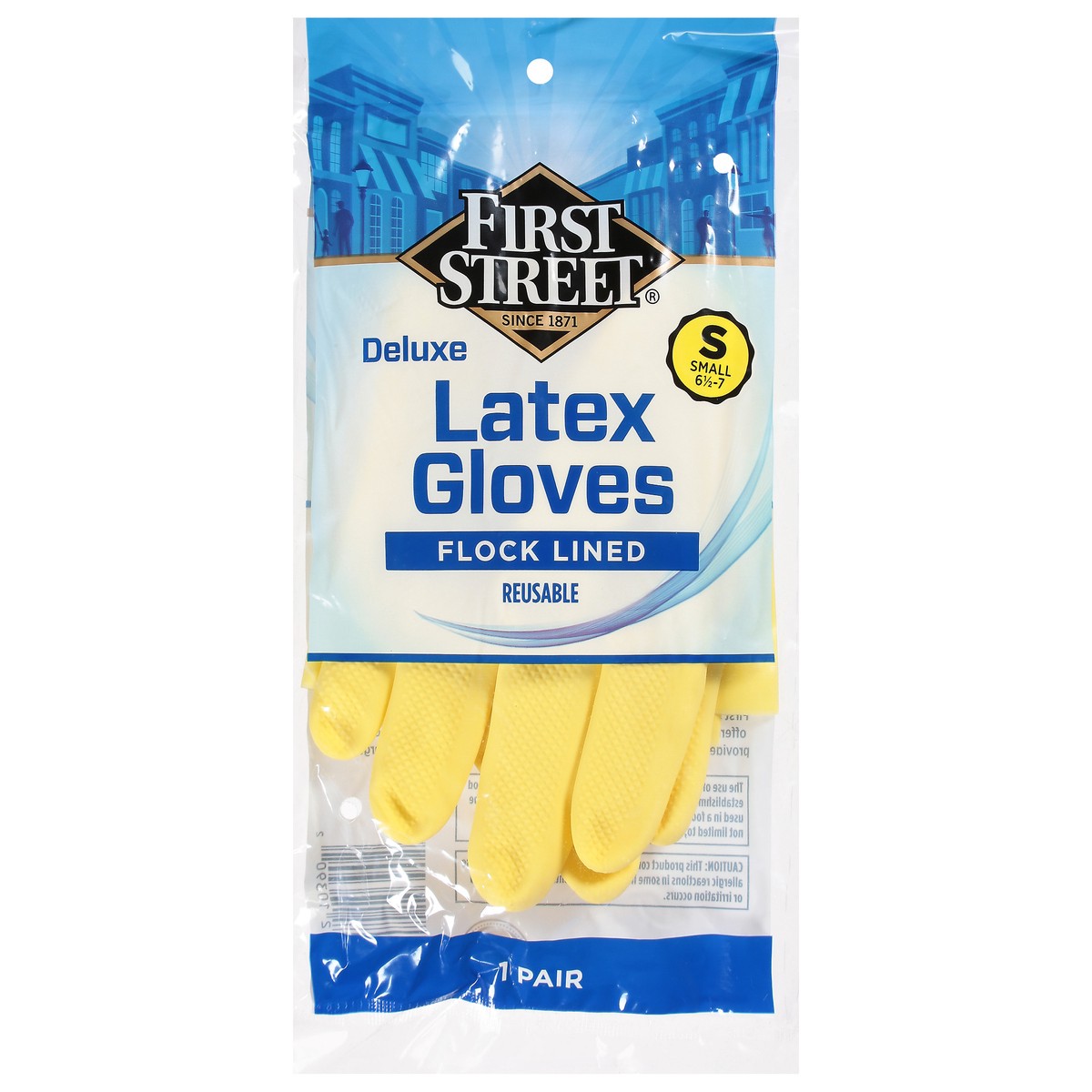 slide 2 of 11, First Street Latex Gloves Small, 1 ct