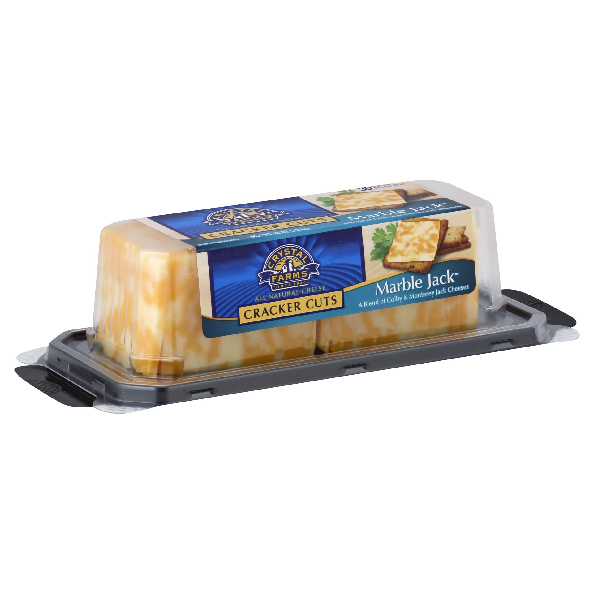 slide 1 of 1, Crystal Farms Cracker Cuts Marble Jack Cheese, 10 oz