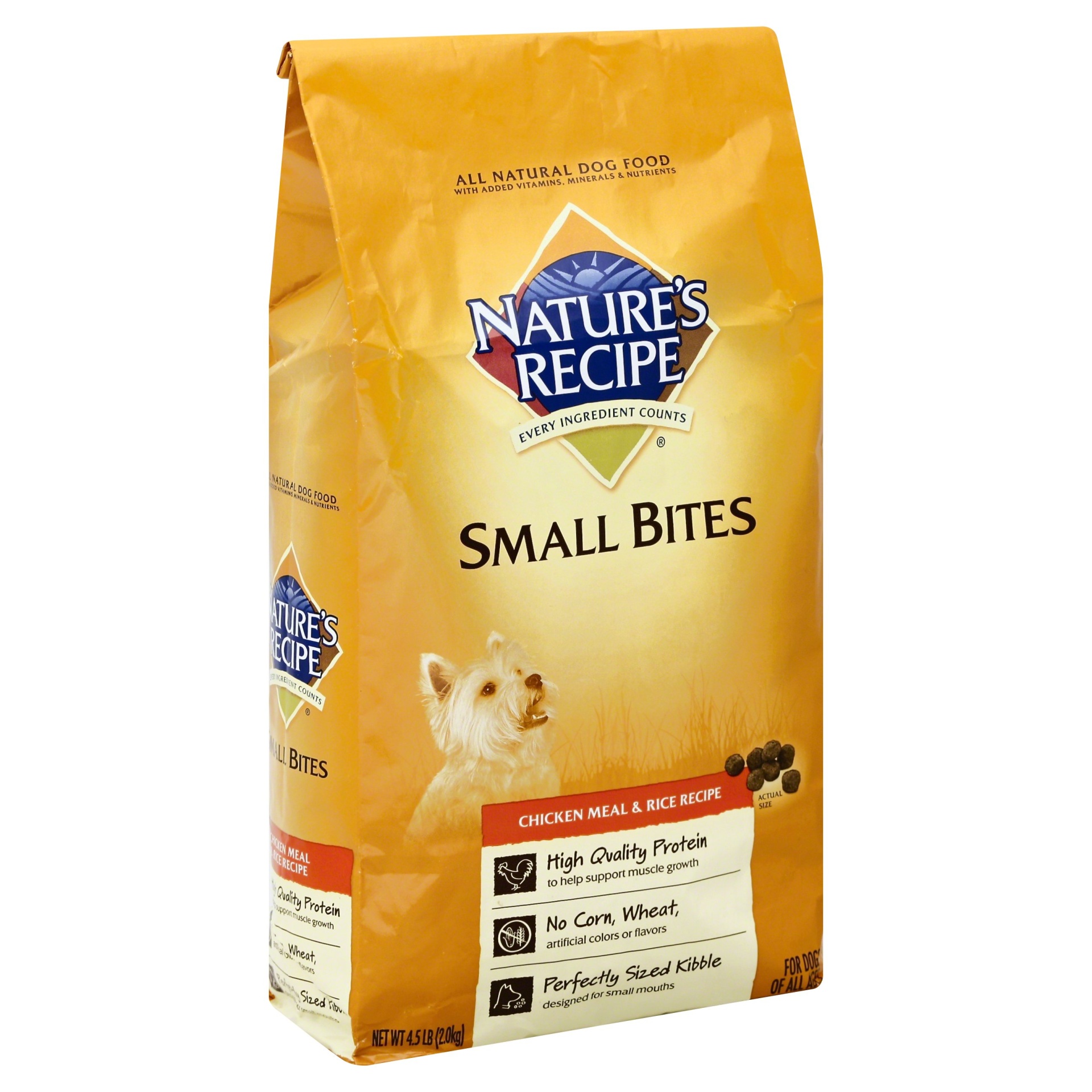 slide 1 of 1, Nature's Recipe Chicken Meal & Rice Small Bites Dry Dog Food, 4.5 lb