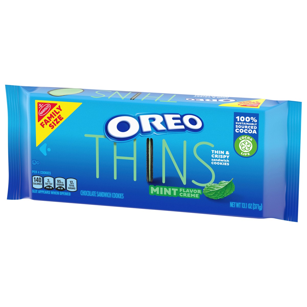 slide 3 of 9, OREO Thins Mint Flavor Creme Chocolate Sandwich Cookies - 13.1oz, 13.1 oz
