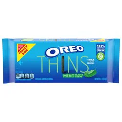 OREO Thins Mint Creme Chocolate Sandwich Cookies, Family Size, 13.1 oz