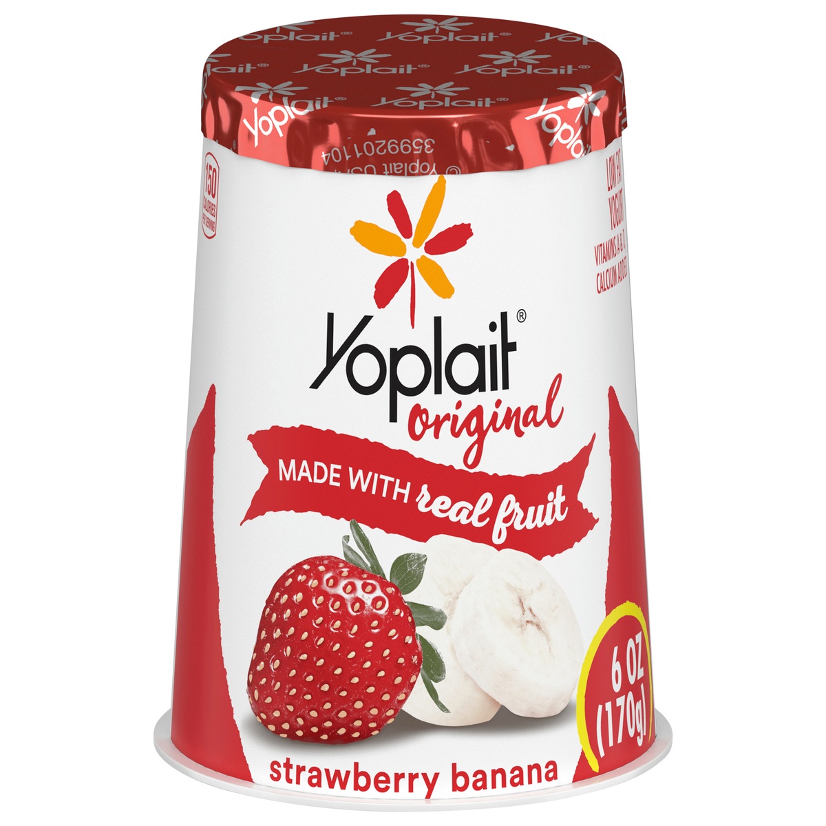 slide 1 of 1, Yoplait Original Yogurt, Strawberry Banana, Low Fat Yogurt, 6 oz, 6 oz