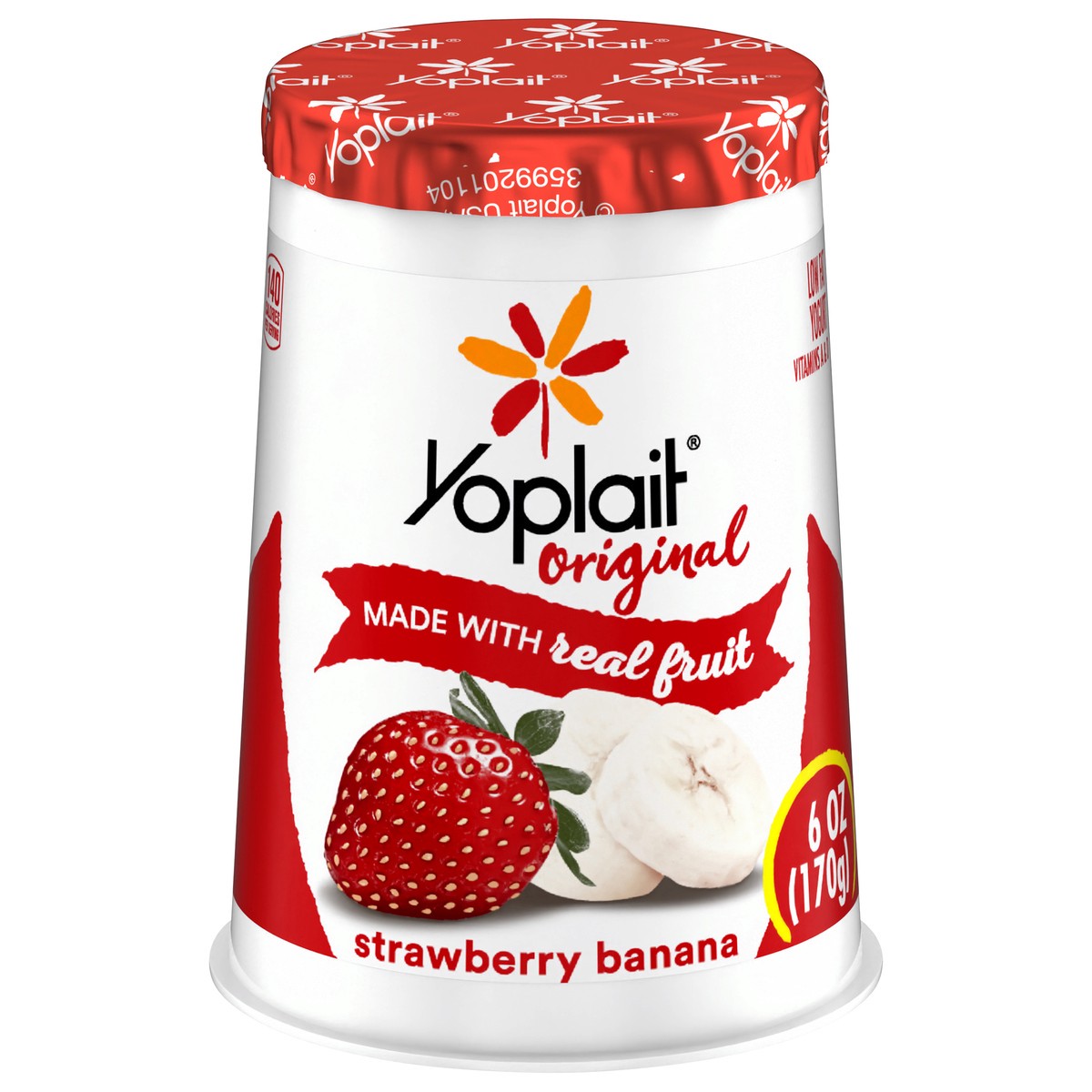 slide 1 of 9, Yoplait Original Strawberry Banana Low Fat Yogurt, 6 oz Yogurt Cup, 6 oz