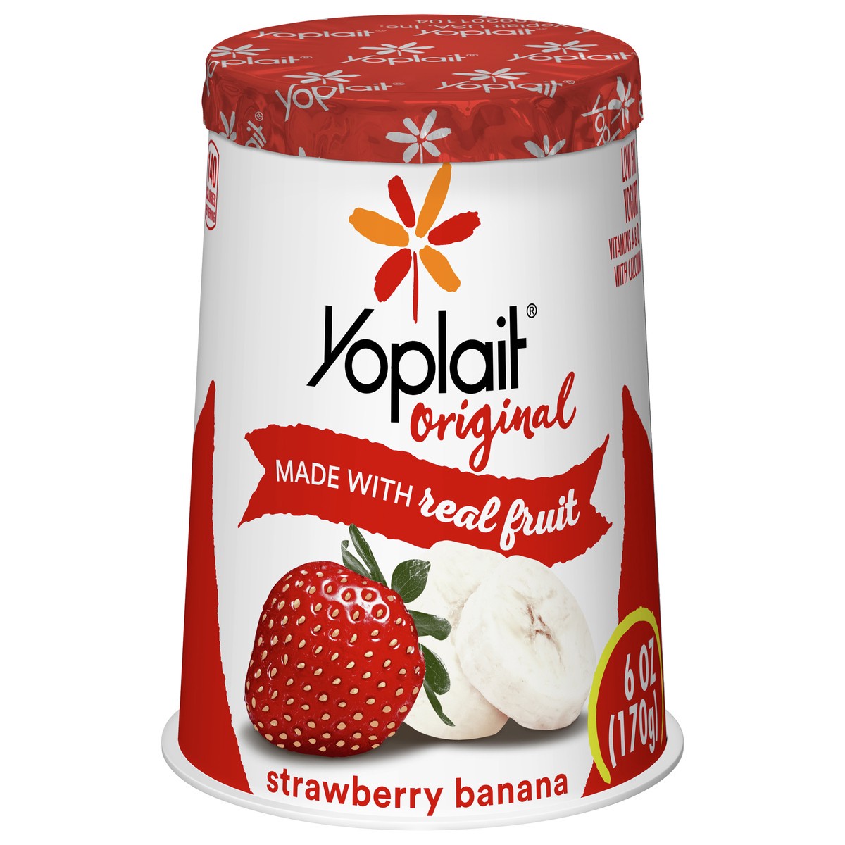 slide 1 of 9, Yoplait Original Strawberry Banana Low Fat Yogurt, 6 OZ Yogurt Cup, 6 oz