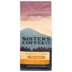 Sisters Coffee Co. Whole Bean Dark Roast Black Butte Gold Coffee 12 oz