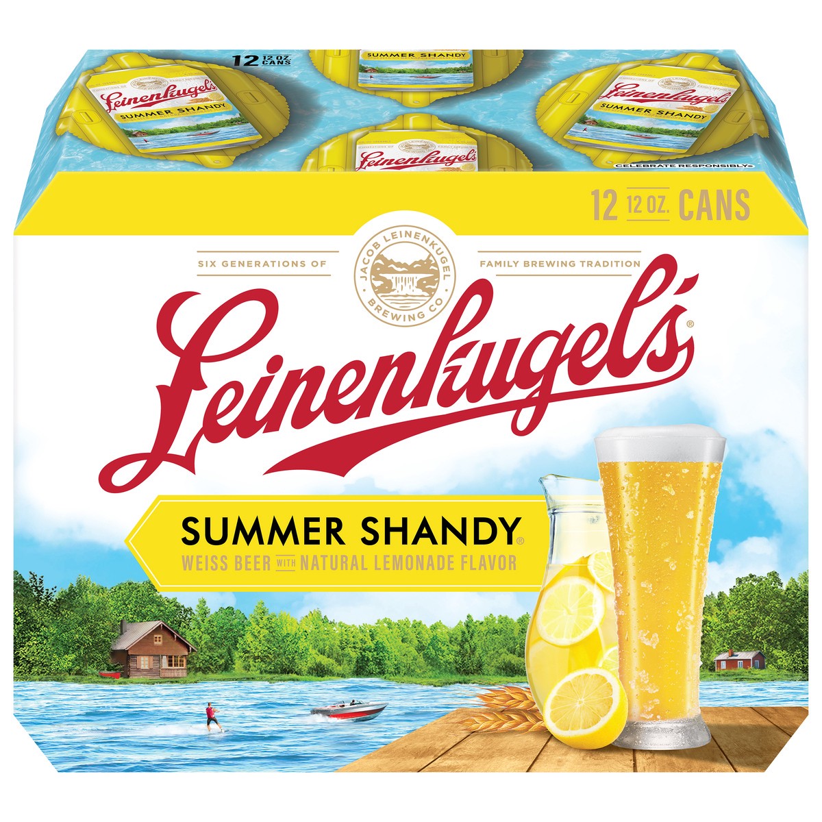 slide 1 of 5, Leinenkugel's Summer Shandy Craft Beer, 4.2% ABV, 12-pack, 12-oz beer cans, 12 ct; 12 oz