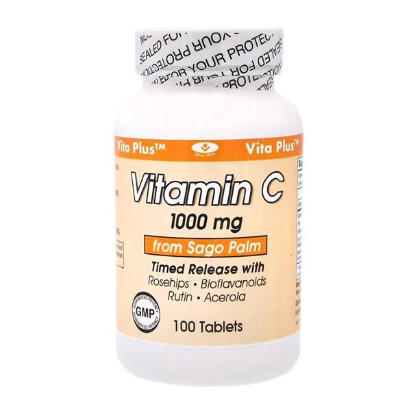 slide 1 of 1, Vita Plus Vitamin C 1000Mg From Sago Palm Timed Release Tablets, 100 ct