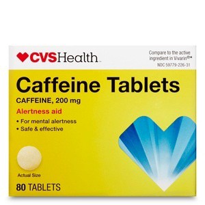 slide 1 of 1, CVS Health Caffeine Tablets, 80 ct