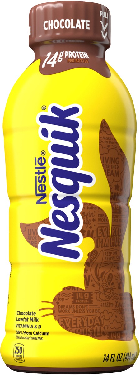 slide 4 of 7, Nesquik Low Fat Chocolate Milk - 14 fl oz, 