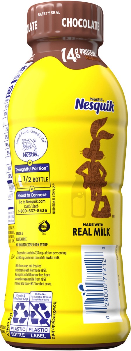 slide 5 of 7, Nesquik Low Fat Chocolate Milk - 14 fl oz, 