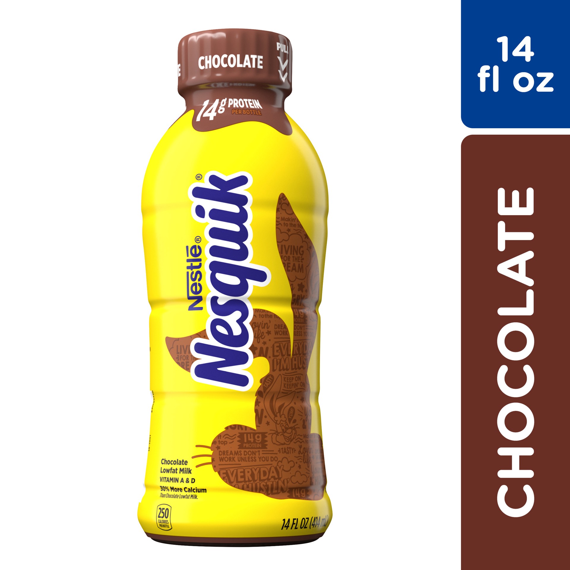 slide 1 of 5, Nesquik Chocolate Lowfat Milk, 14 oz