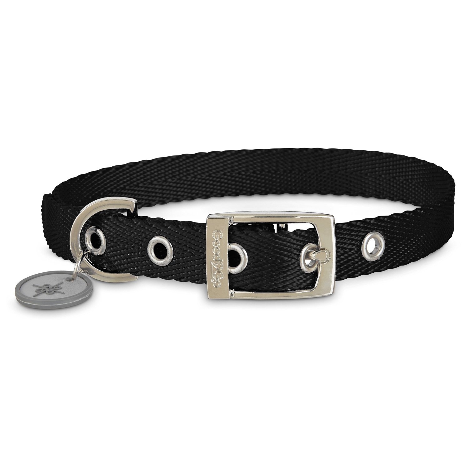 slide 1 of 1, Good2Go Adjustable Black Nylon Buckle Dog Collar, MED