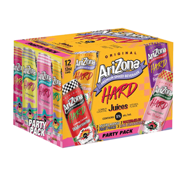 slide 1 of 1, AriZona Hard Mucho Mango/Watermelon/Fruit Punch/Kiwi Strawberry Juice Cocktails with Real Juice Party Pack 12 - 12 fl oz Cans, 12 ct; 12 oz