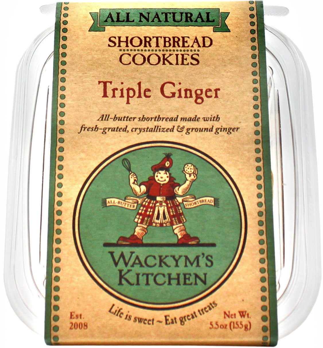 slide 1 of 1, Wackym's Kitchen All Natural Shortbread Triple Ginger Cookies 5.5 oz, 5.5 oz