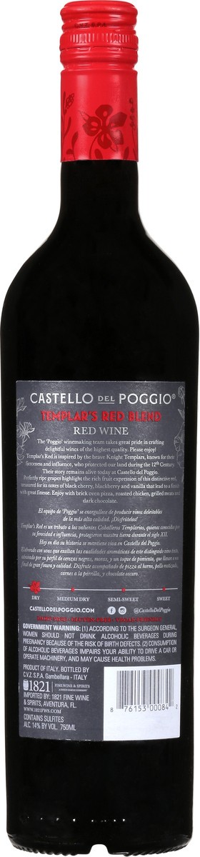 slide 8 of 9, CASTELLO DEL POGGIO Red Wine, 750 ml