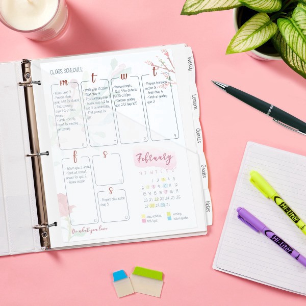 slide 2 of 7, Avery Write And Erase Plastic Divider, 5 Tabs, White, 1 ct