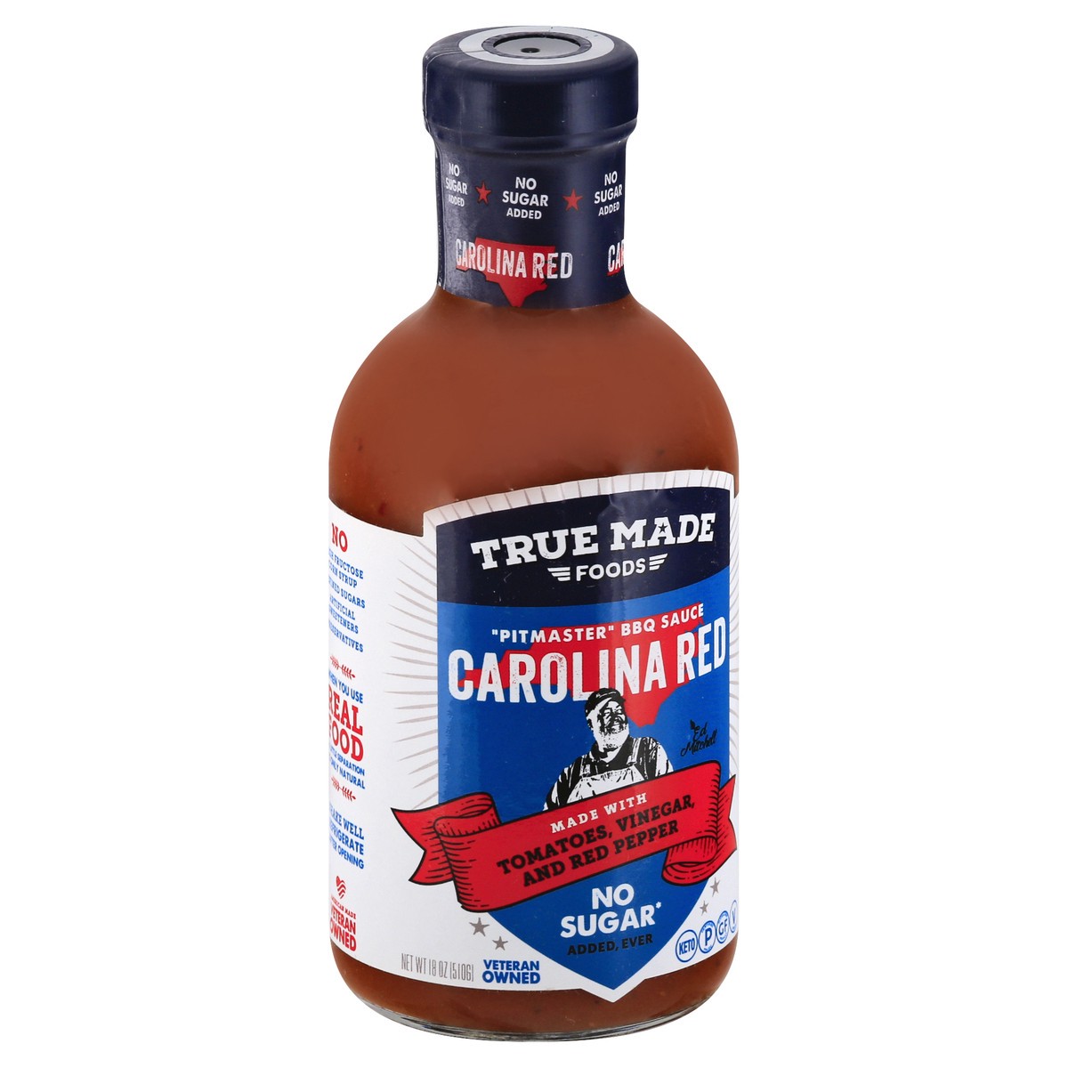 slide 2 of 9, True Made Foods Pitmaster Carolina Red BBQ Sauce 18 oz, 18 oz