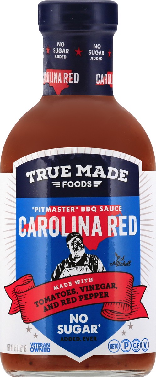 slide 6 of 9, True Made Foods Pitmaster Carolina Red BBQ Sauce 18 oz, 18 oz