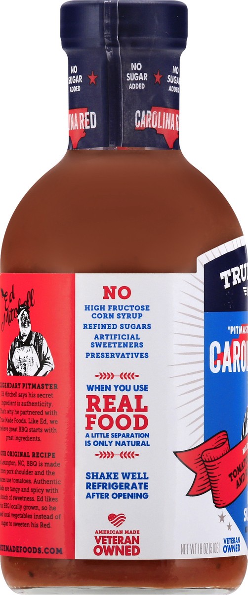 slide 7 of 9, True Made Foods Pitmaster Carolina Red BBQ Sauce 18 oz, 18 oz