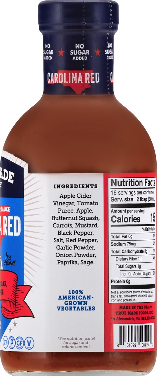 slide 8 of 9, True Made Foods Pitmaster Carolina Red BBQ Sauce 18 oz, 18 oz