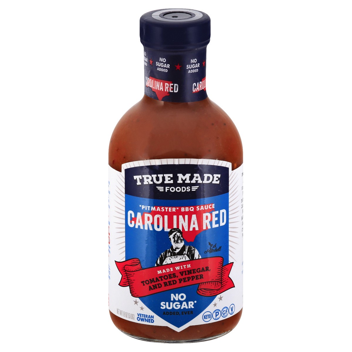 slide 1 of 9, True Made Foods Pitmaster Carolina Red BBQ Sauce 18 oz, 18 oz