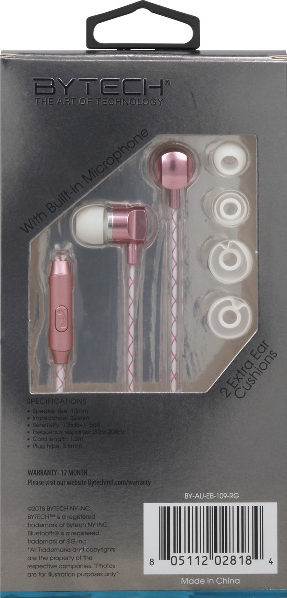 slide 8 of 12, Bytech Universal Stereo Earbuds 1 ea, 1 ea