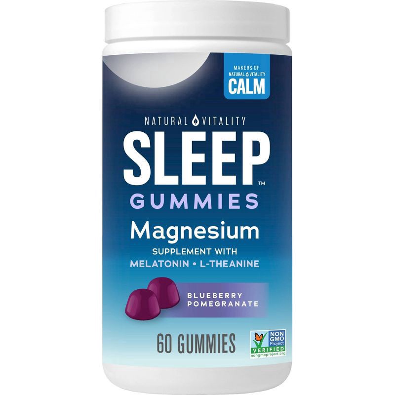 slide 5 of 9, Natural Vitality Calm Nature's Vitality CALM Sleep Blueberrry Pomegranate Magnesium Citrate Gummies 60 Ct, 60 ct