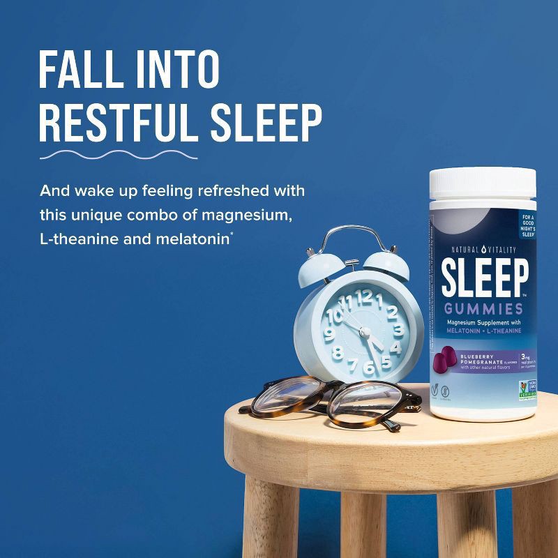 slide 9 of 9, Natural Vitality Calm Nature's Vitality CALM Sleep Blueberrry Pomegranate Magnesium Citrate Gummies 60 Ct, 60 ct