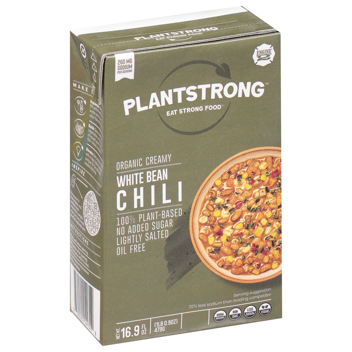 slide 2 of 9, PlantStrong Organic Plant-Based Creamy White Bean Chili 16.9 oz, 16.9 oz
