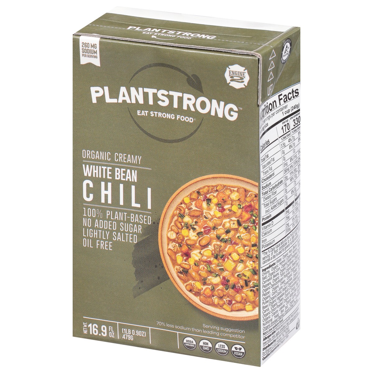slide 9 of 9, PlantStrong Organic Plant-Based Creamy White Bean Chili 16.9 oz, 16.9 oz