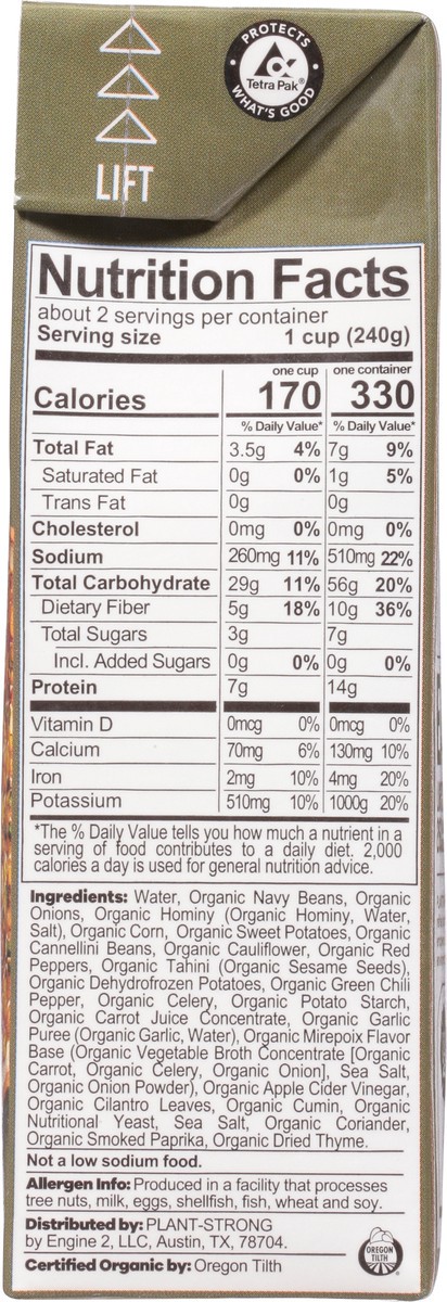 slide 8 of 9, PlantStrong Organic Plant-Based Creamy White Bean Chili 16.9 oz, 16.9 oz