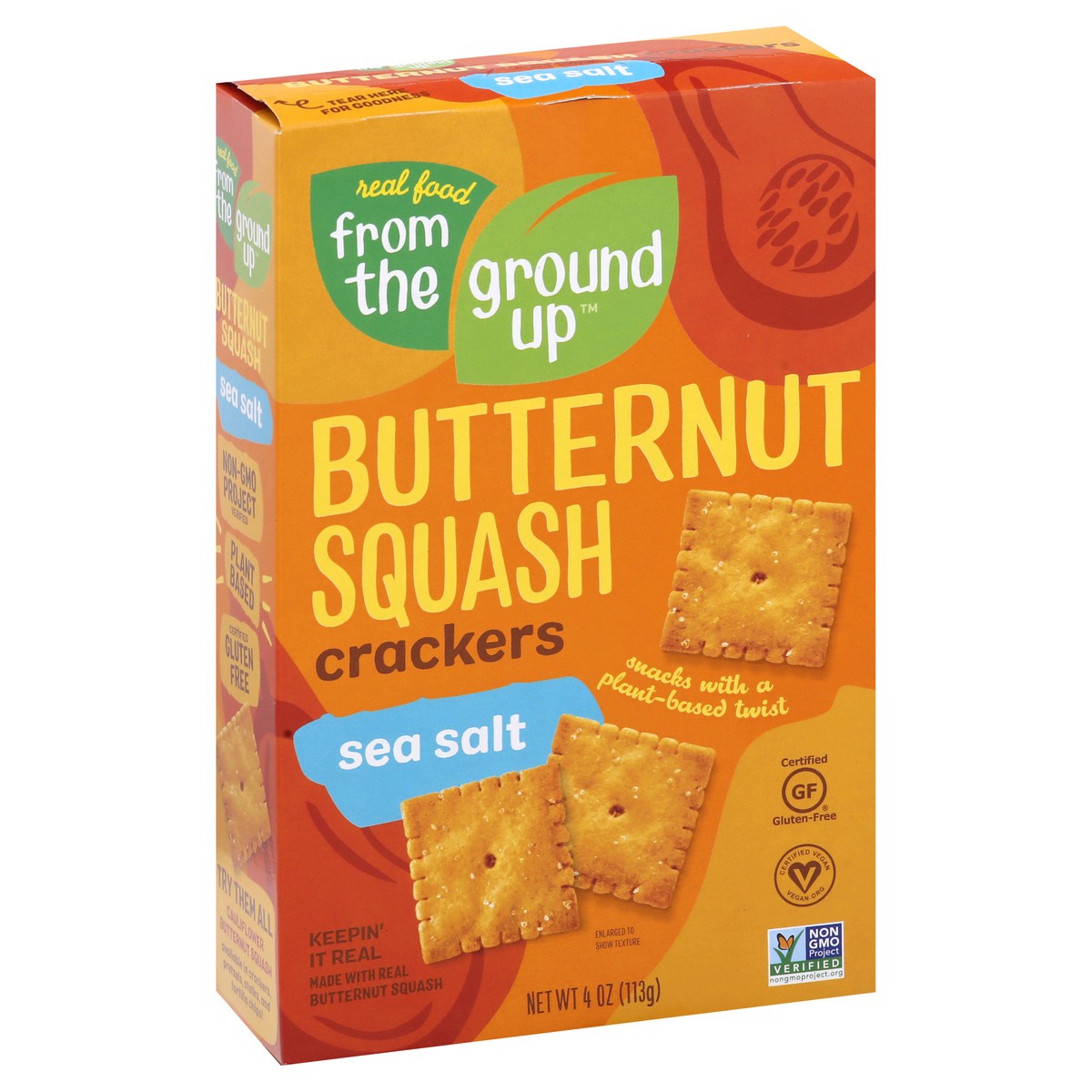 slide 2 of 9, From The Ground Up Butternut Squash Sea Salt Crackers 4 oz, 4 oz