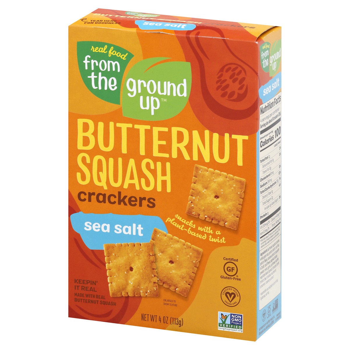 slide 3 of 9, From The Ground Up Butternut Squash Sea Salt Crackers 4 oz, 4 oz