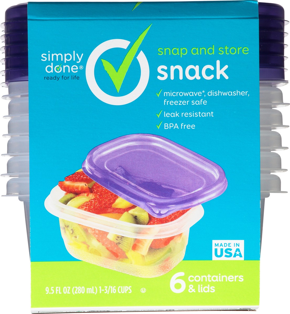 slide 8 of 12, Simply Done 9.5 Ounce Snack Containers & Lids 1 ea, 1 ct