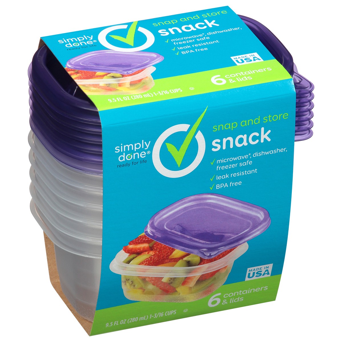 slide 6 of 12, Simply Done 9.5 Ounce Snack Containers & Lids 1 ea, 1 ct