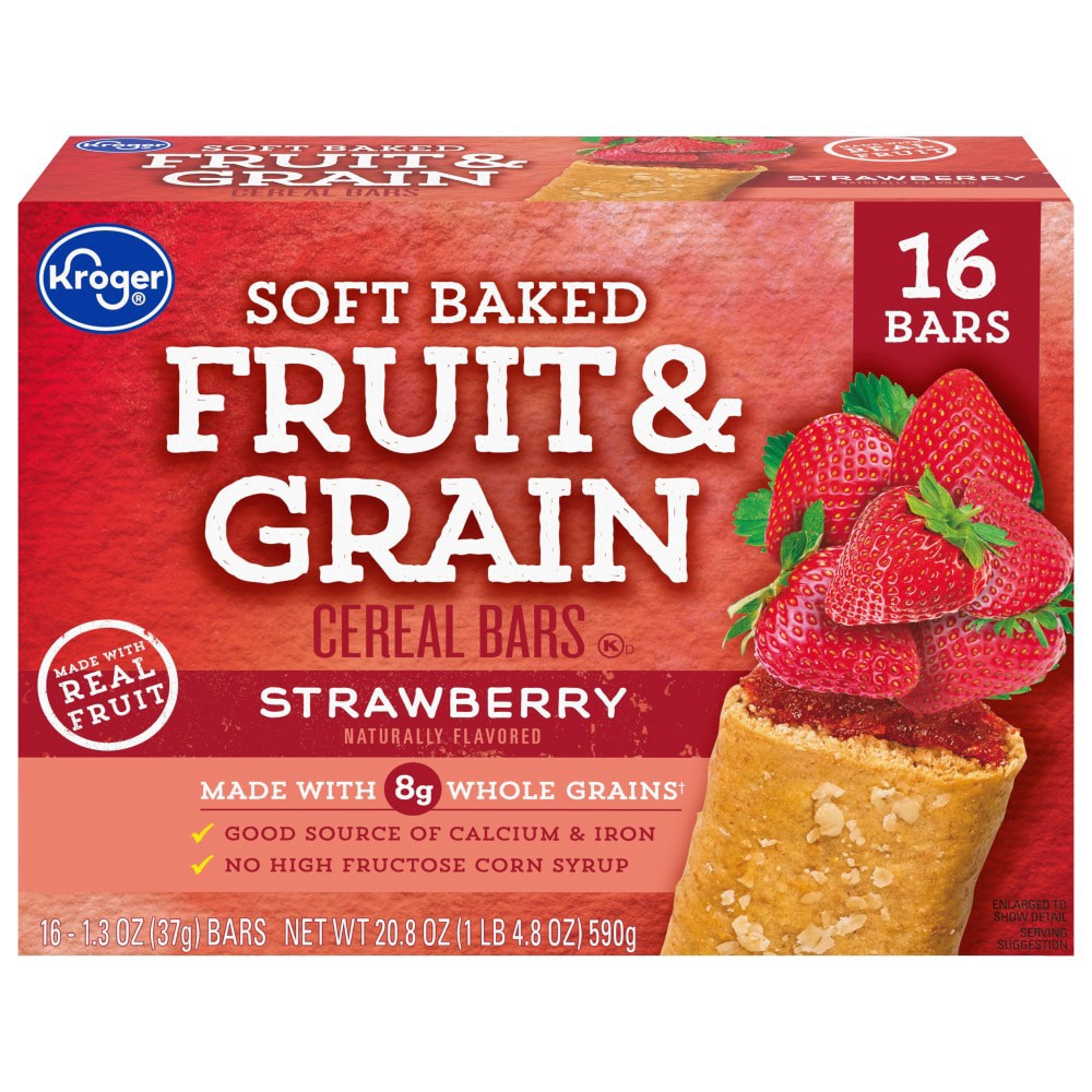 slide 2 of 4, Kroger Strawberry Fruit Grain Bars, 16 ct