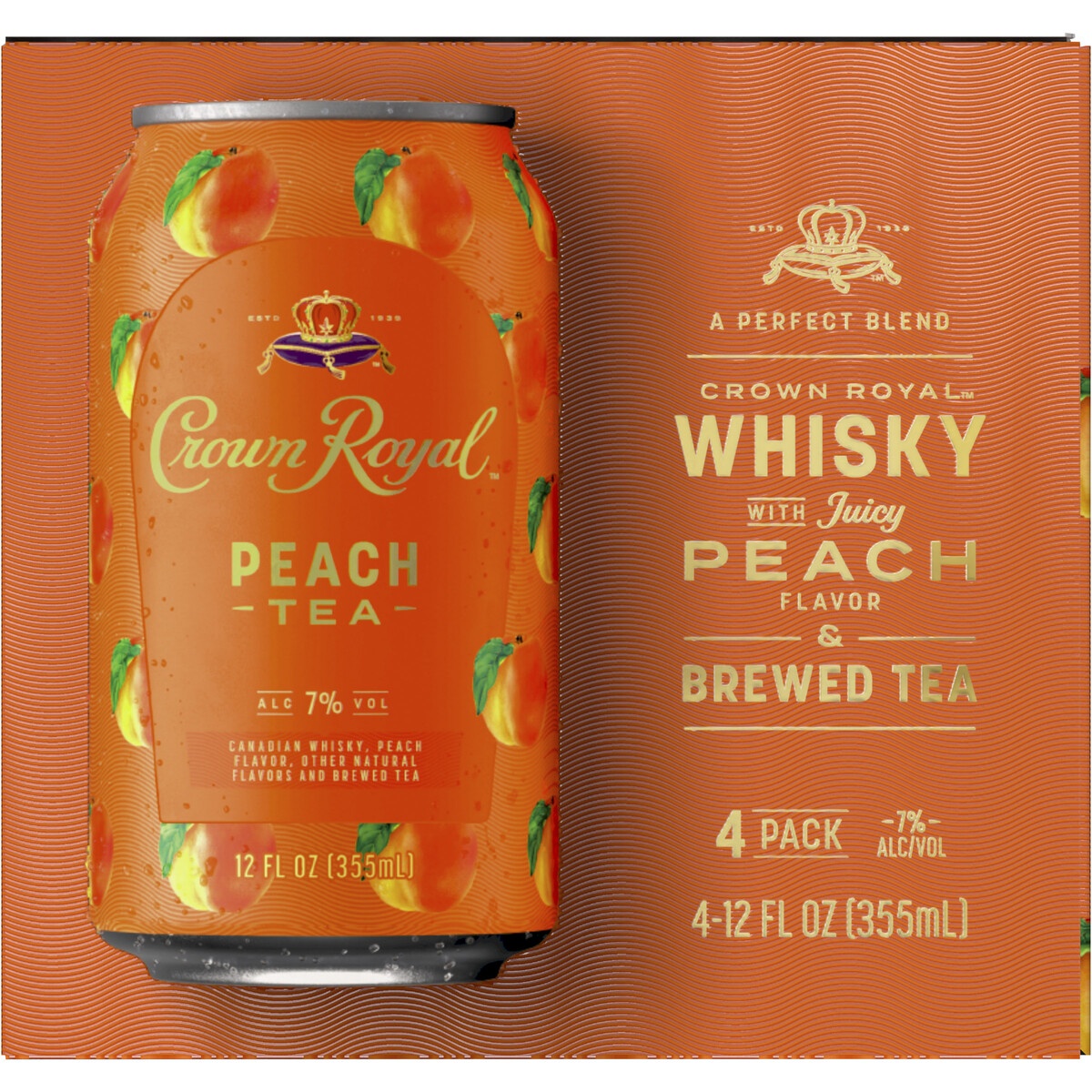 slide 4 of 7, Crown Royal Peach Tea, 355 ml