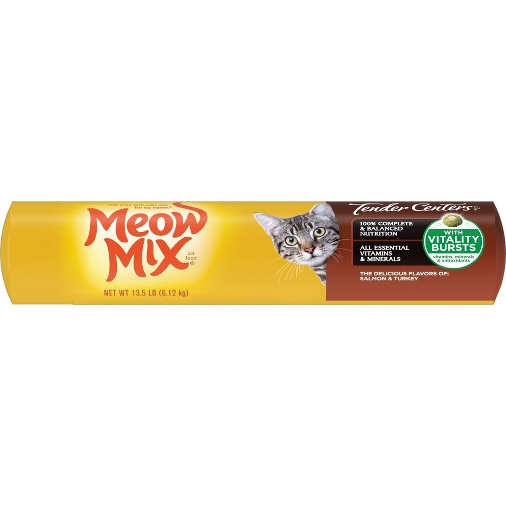 slide 6 of 10, Meow Mix Tender Centers Salmon & Turkey Flavors, 13.5 lb