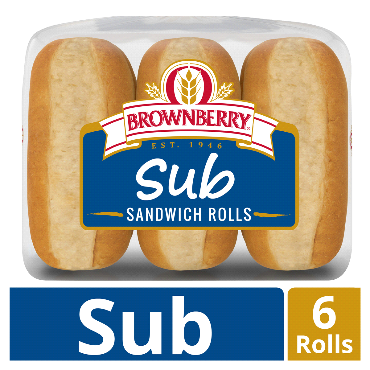 slide 1 of 1, Brownberry Sub Sandwich Rolls, 15 oz
