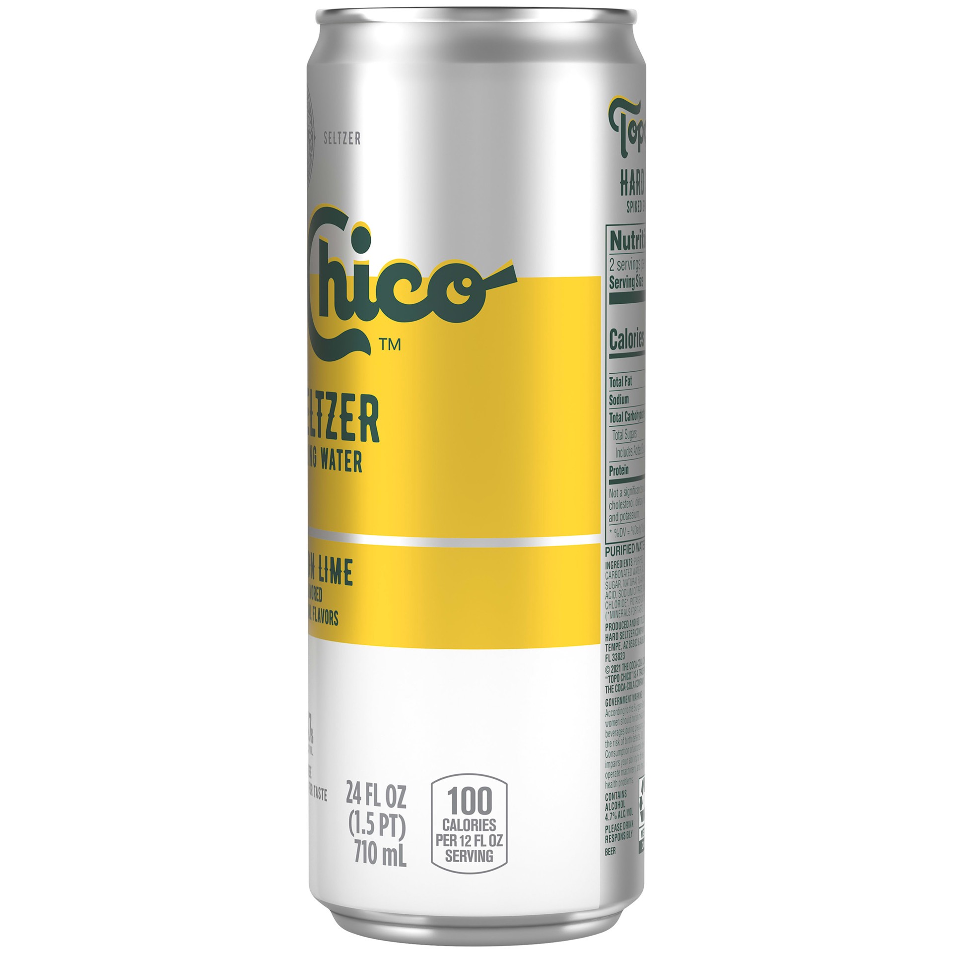 slide 4 of 4, Topo Chico Hard Seltzer Tangy Lemon Lime, 4.7% ABV, Single, 24 FL OZ Can, 288 oz