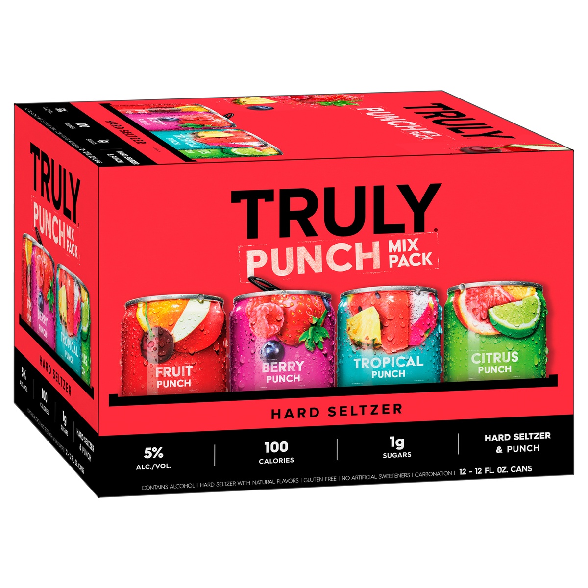 slide 2 of 9, TRULY Hard Seltzer Punch Variety Pack, Spiked & Sparkling Water, 12 ct; 12 fl oz