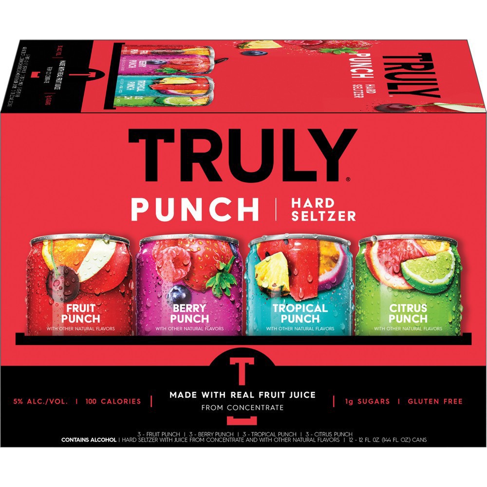slide 13 of 15, TRULY Hard Seltzer Punch Variety Pack, Spiked & Sparkling Water, 12 ct; 12 fl oz