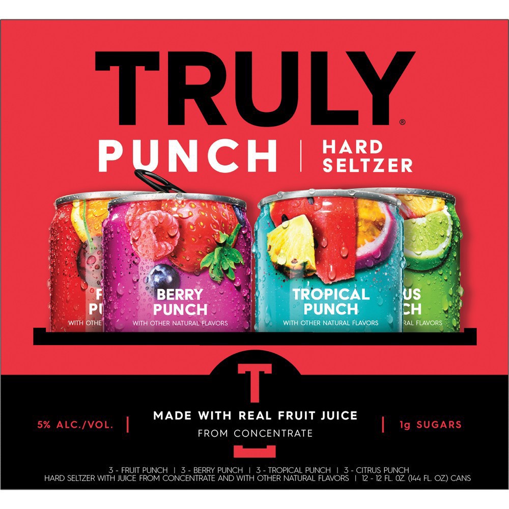 slide 9 of 15, TRULY Hard Seltzer Punch Variety Pack, Spiked & Sparkling Water, 12 ct; 12 fl oz
