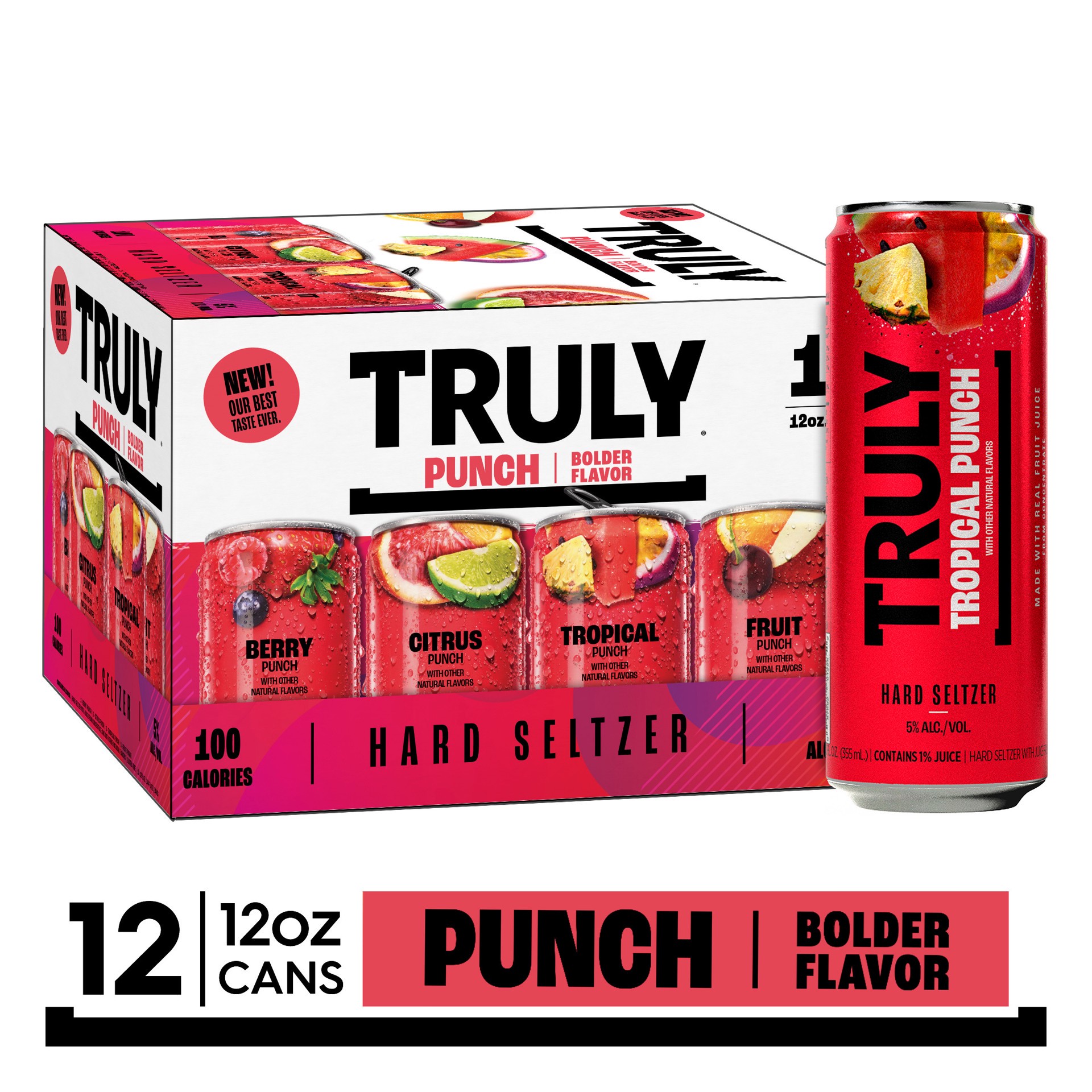 slide 1 of 15, TRULY Hard Seltzer Punch Variety Pack (12 fl. oz. Can, 12pk.), 12 ct; 12 oz