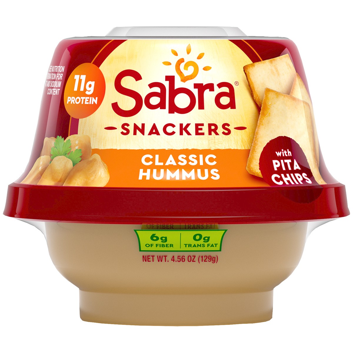 slide 1 of 10, Sabra Snackers Classic Hummus with Pita Chips 4.56 oz. Pack, 4.56 oz