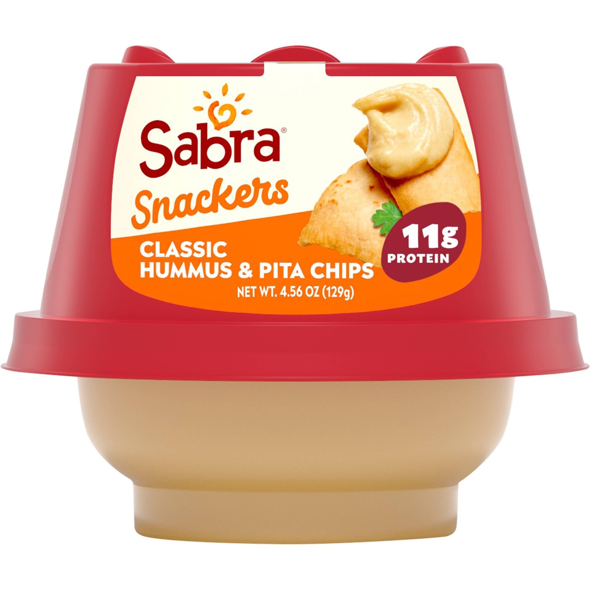 slide 1 of 6, Sabra Snackers Classic Hummus with Pita Chips 4.56 oz. Pack, 4.56 oz