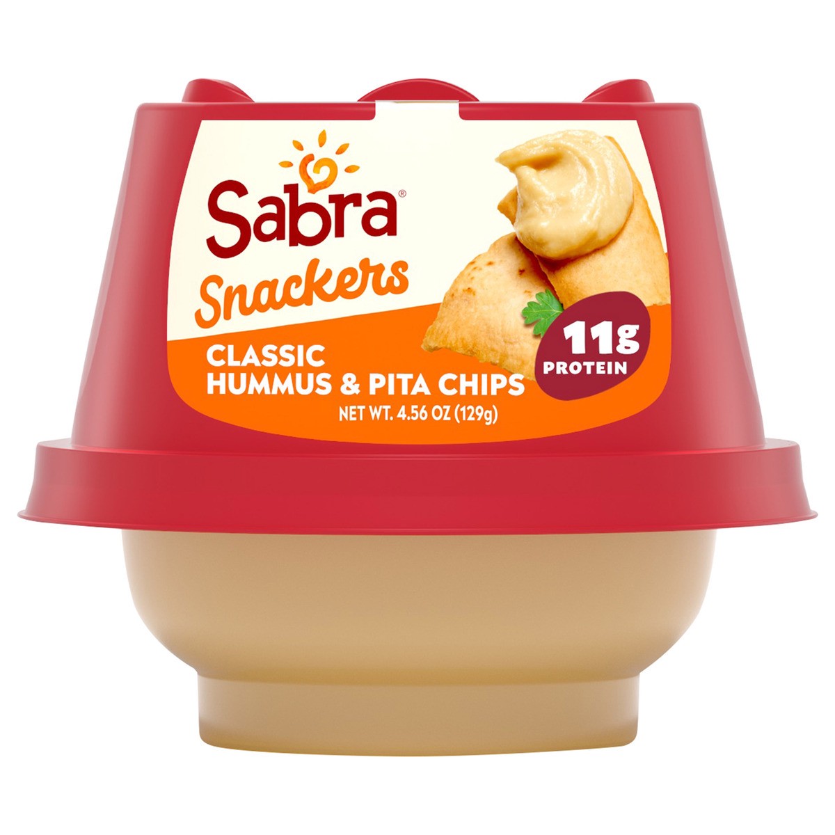 slide 6 of 10, Sabra Snackers Classic Hummus with Pita Chips 4.56 oz. Pack, 4.56 oz