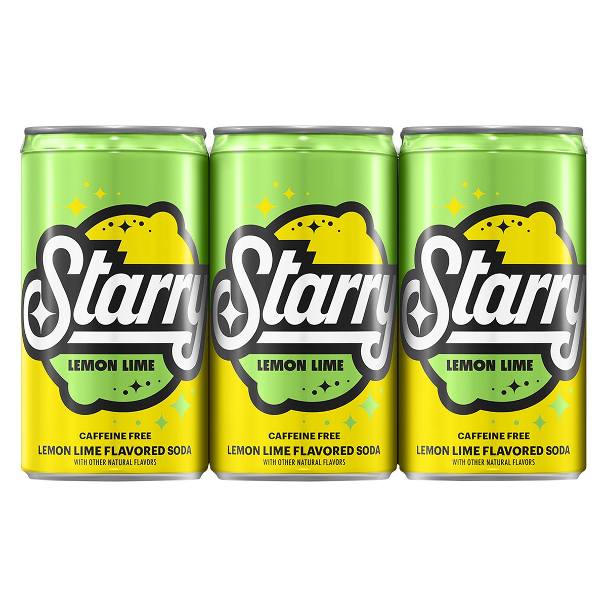 slide 1 of 5, Starry Lemon Lime Soda, Caffeine Free, Mini Cans, 6 ct; 7.5 oz